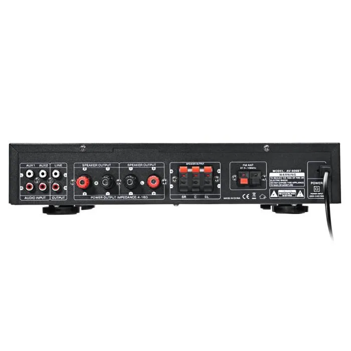 HIFI 2000W 220V Amplificateur de puissance Audio BT Stéréo USB SD FM LED Noir