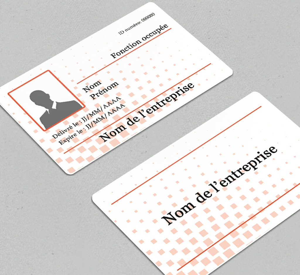 BADGE PVC VIERGE + IMPRESSION RECTO-VERSO