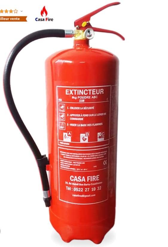 EXTINCTEUR À POUDRE POLYVALENTE DE 9 KG