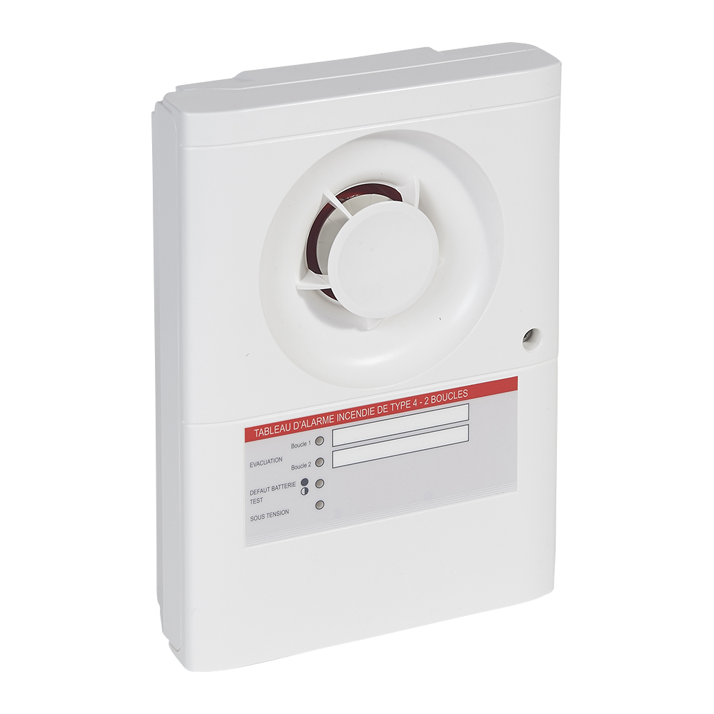 CENTRALE D'ALARME INCENDIE DE TYPE 4 AVEC ALIMENTATION SECTEUR ET 2 BOUCLES POUR DECLENCHEURS MANUELS/ LEGRAND