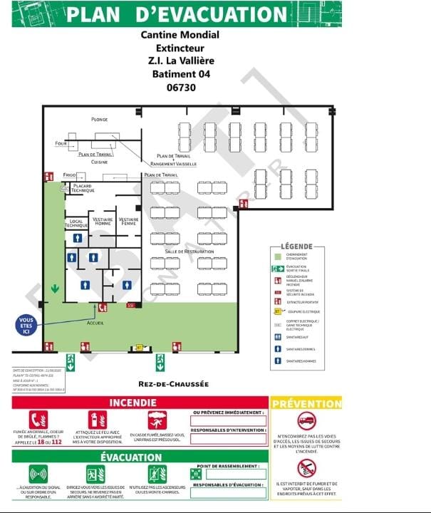 PLAN D'EVACUATION FORMAT A1