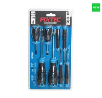 JEU DE TOURNEVIS MAGNÉTIQUES  8 PIÈCES REFERENCE FHSD0802/ FIXTEC