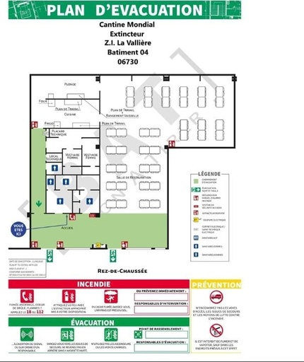 [SSI166]  PLAN D'EVACUATION FORMAT A1